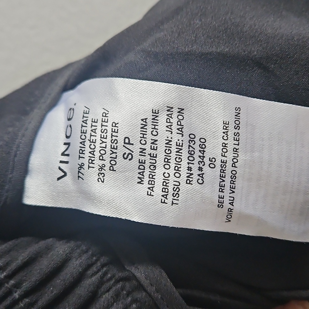Vince Size S Pull On Black Pants With Stripe On Size - Picture 7 of 7